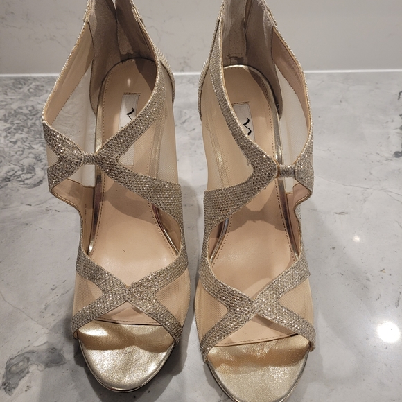 Womens sprakle shoes - Nina brand Size 10 color sparkle silver - Picture 7 of 8